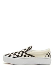 Vans Womens Classic Platform Slip-On Check Trainers - Image 2 of 5