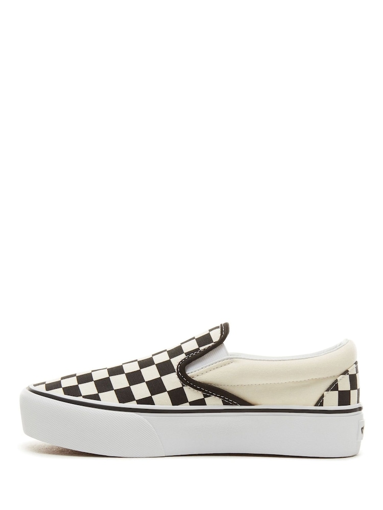 Vans Womens Classic Platform Slip-On Check Trainers - Image 2 of 5