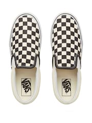 Vans Womens Classic Platform Slip-On Check Trainers - Image 3 of 5