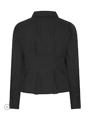 Yours Curve Black Limited Shaped Seam Detail Shirt - Image 6 of 6