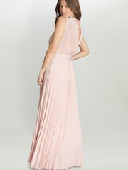 Gina Bacconi Pink Chelsey Maxi Dress With Pleat Skirt - Image 2 of 5