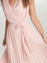 Gina Bacconi Pink Chelsey Maxi Dress With Pleat Skirt - Image 4 of 5