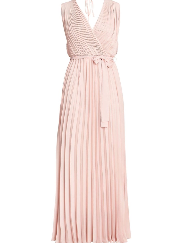 Gina Bacconi Pink Chelsey Maxi Dress With Pleat Skirt - Image 5 of 5