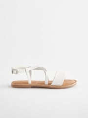 White Leather Sandals - Image 2 of 6