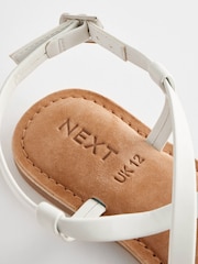 White Leather Sandals - Image 5 of 6