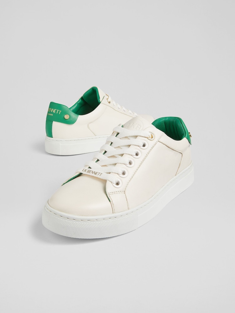 LK Bennett White Signature Leather Trainers - Image 2 of 7