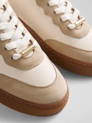 LK Bennett Cream Leather Suede Trainers - Image 4 of 6