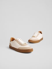 LK Bennett Cream Leather Suede Trainers - Image 6 of 6