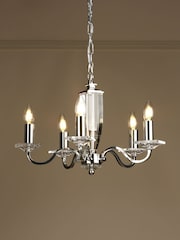 Laura Ashley Chrome Carson Cut Glass 5 Light Chandelier Light - Image 1 of 4