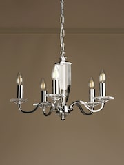 Laura Ashley Chrome Carson Cut Glass 5 Light Chandelier Light - Image 2 of 4