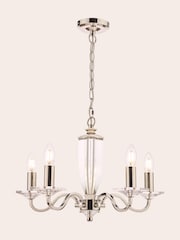Laura Ashley Chrome Carson Cut Glass 5 Light Chandelier Light - Image 3 of 4