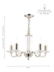 Laura Ashley Chrome Carson Cut Glass 5 Light Chandelier Light - Image 4 of 4