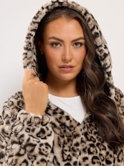 Yours Curve Natural Leopard Faux Fur Fleece - Image 4 of 6