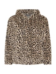Yours Curve Natural Leopard Faux Fur Fleece - Image 5 of 6