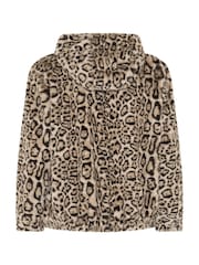 Yours Curve Natural Leopard Faux Fur Fleece - Image 6 of 6