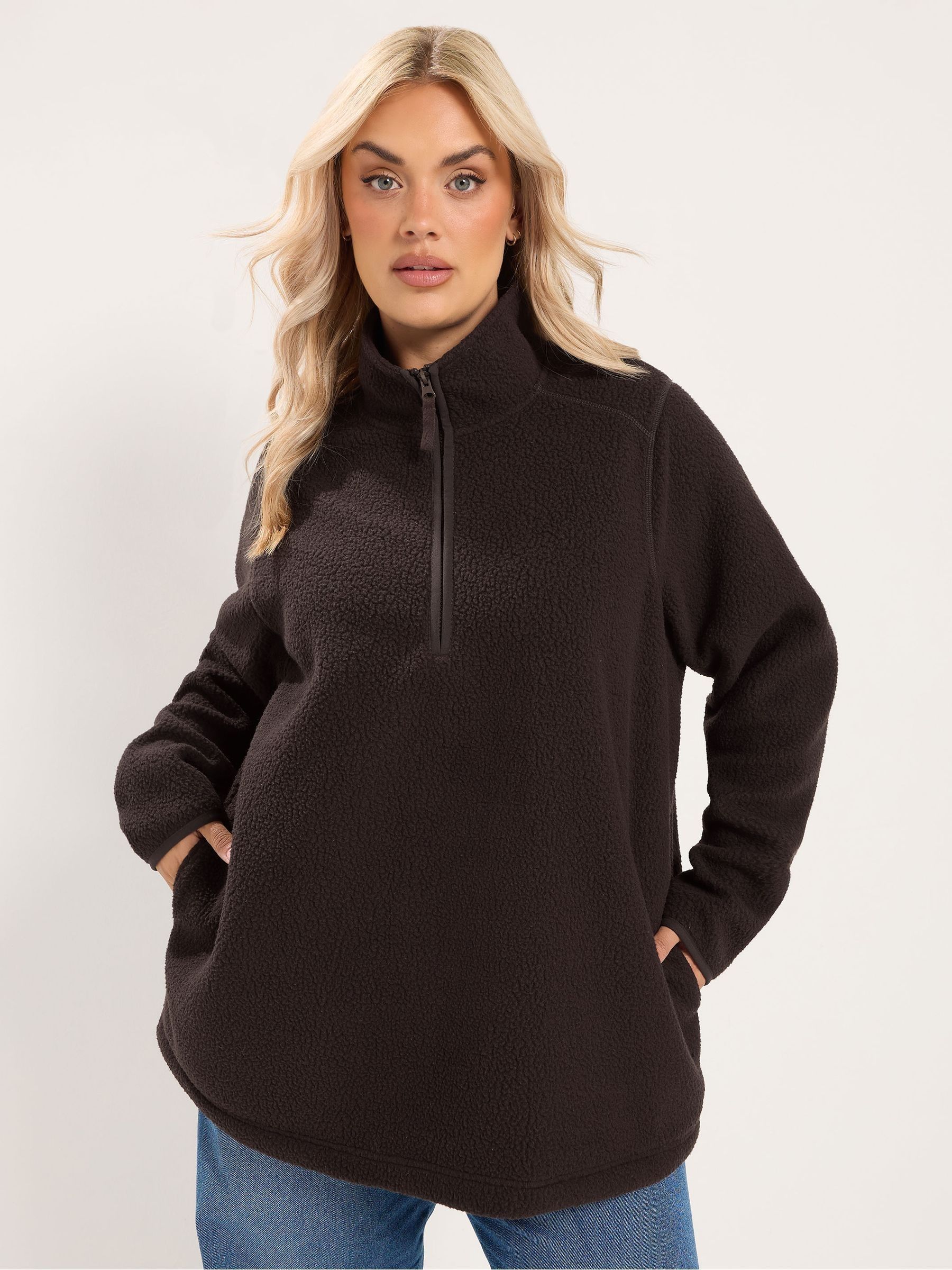 Yours Women's Black Half Zip Fleece In | Size: 30-32 - Image 2