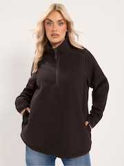 Castanho - Yours Curve Quarter Zip Fleece - Imagem 1 de 6