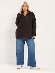 Castanho - Yours Curve Quarter Zip Fleece - Imagem 2 de 6
