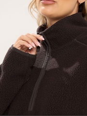 Castanho - Yours Curve Quarter Zip Fleece - Imagem 4 de 6