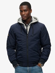 Superdry Eclipse Navy Military Hooded Jacket - Image 1 of 6