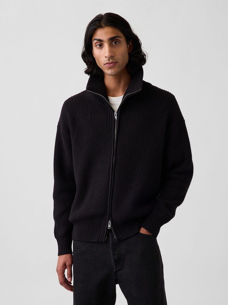 Μαύρο - Gap Oversized Double-Zip Jumper - Εικόνα 1 από 4