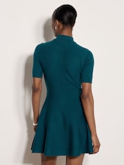 Apricot Blue Fit And Flare Ribbed Knit Mini Dress - Image 2 of 4
