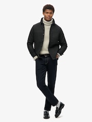 Superdry Black Texture Merchant Wool Overshirt - Image 2 of 5
