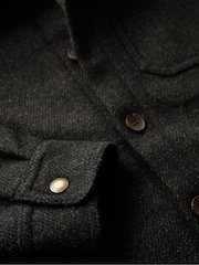 Superdry Black Texture Merchant Wool Overshirt - Image 5 of 5