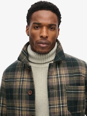 Superdry Mono Check Merchant Textured Overshirt - Image 2 of 5