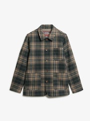 Superdry Mono Check Merchant Textured Overshirt - Image 3 of 5