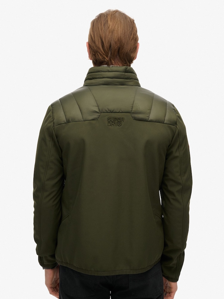 Superdry Army Khaki Storm Softshell Hybrid Jacket - Image 2 of 10