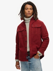 Superdry Wine Red 100% Cotton Merchant CPO Overshirt - Image 1 of 6