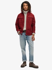 Superdry Wine Red 100% Cotton Merchant CPO Overshirt - Image 3 of 6