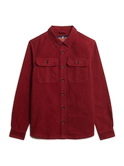 Superdry Wine Red 100% Cotton Merchant CPO Overshirt - Image 5 of 6