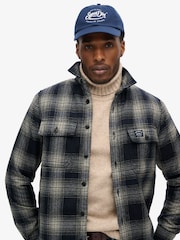 Superdry Over Ombre Navy Wool Miller Overshirt - Image 4 of 6
