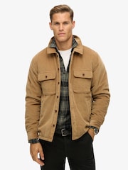 Superdry Sandstone Brown Surplus Co-ord Quilt Overshirt - Image 1 of 6