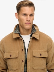 Superdry Sandstone Brown Surplus Co-ord Quilt Overshirt - Image 3 of 6