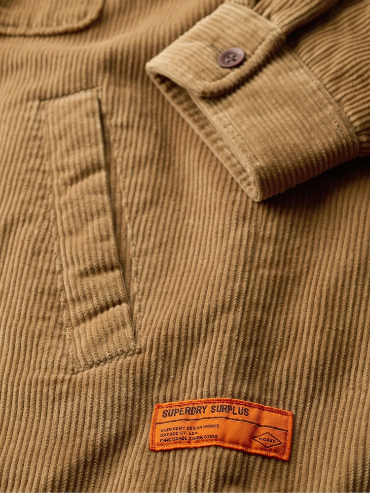 Superdry Sandstone Brown Surplus Co-ord Quilt Overshirt - Image 6 of 6