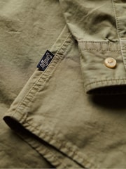 Superdry Light Khaki Green Merchant 100% Cotton Shirt - Image 6 of 6