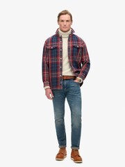 Superdry Merchant Check Navy 100% Cotton Merchant Heavy Checked Shirt - Image 2 of 3