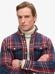 Superdry Merchant Check Navy 100% Cotton Merchant Heavy Checked Shirt - Image 3 of 3