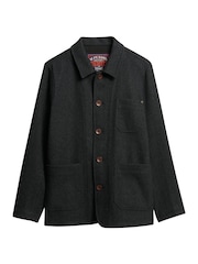 Superdry Charcoal Merchant Textured Overshirt - Image 5 of 6