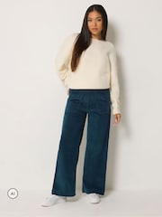 M&Co Blue Petite Carpenter Corduroy Trousers - Image 2 of 6