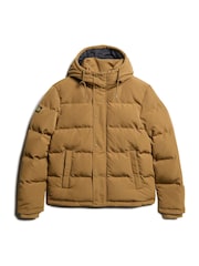 Superdry Kangaroo Brown Everest Short Hooded Puffer Coat Jacket - Image 5 of 6