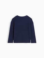 Navy - Gap Cosy Waffle Knit Long Sleeve T-Shirt (6mths-5yrs) - Larawan 2 ng 3