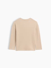Gap Beige Cosy Waffle Knit Long Sleeve T-Shirt (6mths-5yrs) - Image 2 of 3