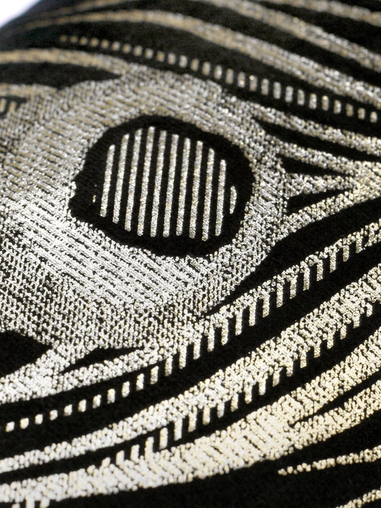 Laurence Llewelyn-Bowen Black Dandy Velvet Metallic Feather Cushion - Image 3 of 4