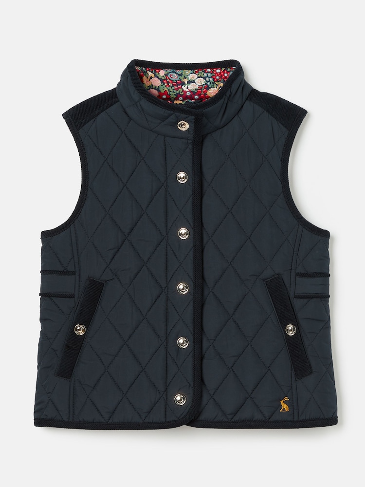Buy Joules Bridgefield Navy Blue Diamond Quilted Gilet from the Next UK ...