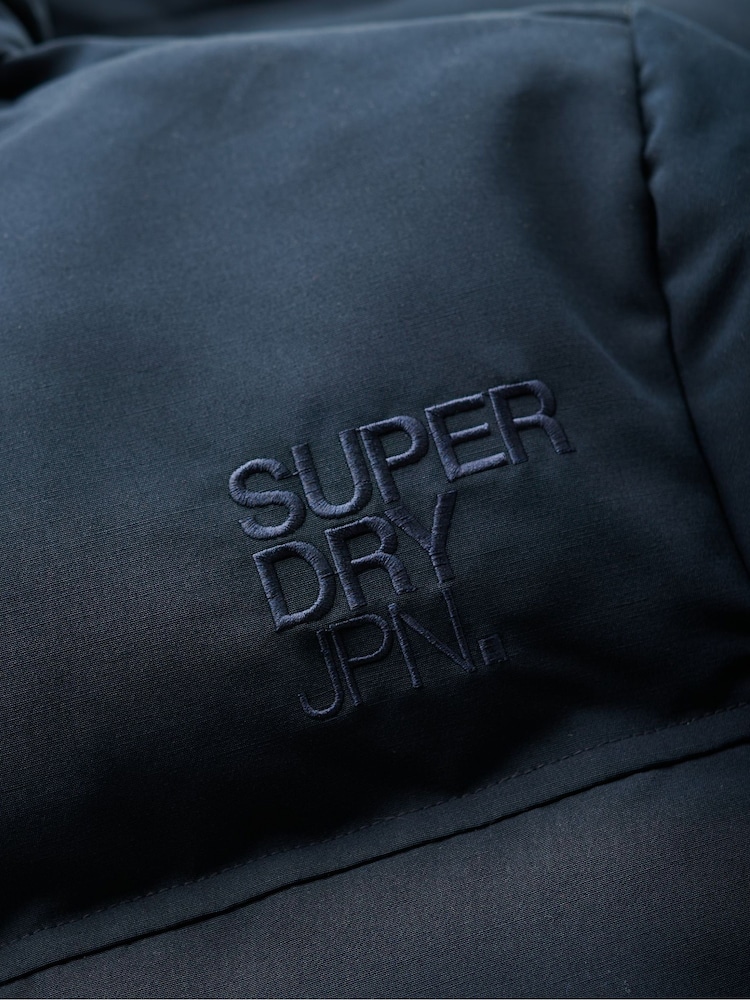 Superdry Eclipse Navy Everest Short Hooded Puffer Coat Jacket - Image 5 of 5