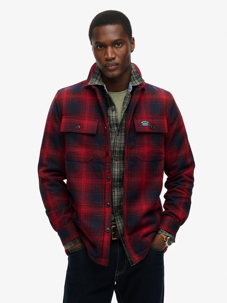 В омбре красный - Рубашка Superdry шерсти Miller - Изображение 1 из 5